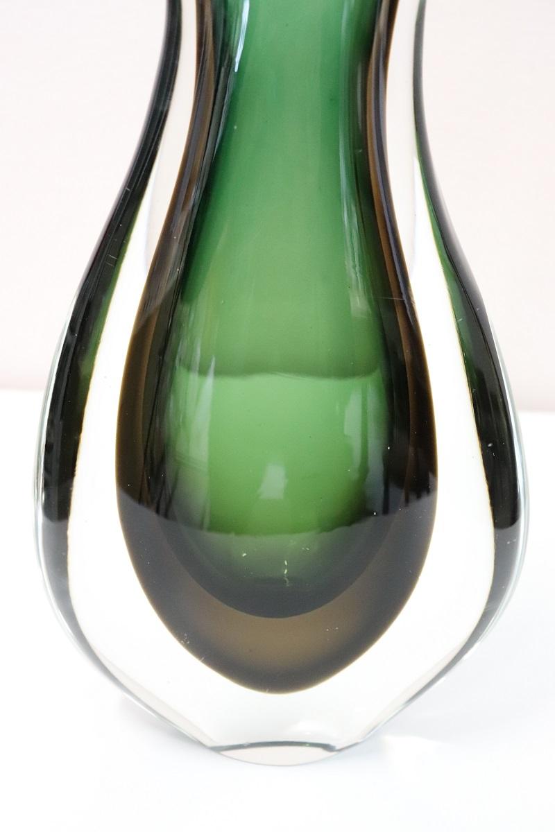 Murano Glass Italian Murano Artistic Glass Large Vase by Flavio Poli for Seguso, 1960s For Sale