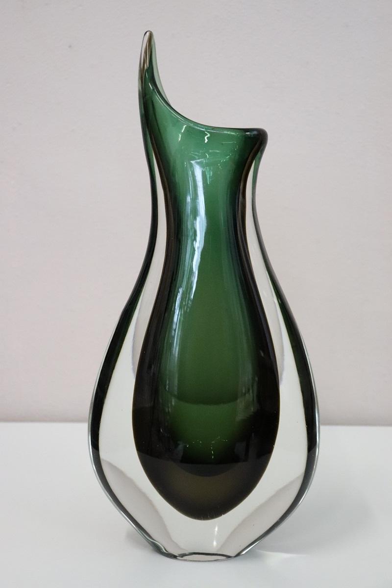 Italian Murano Artistic Glass Large Vase by Flavio Poli for Seguso, 1960s For Sale 2