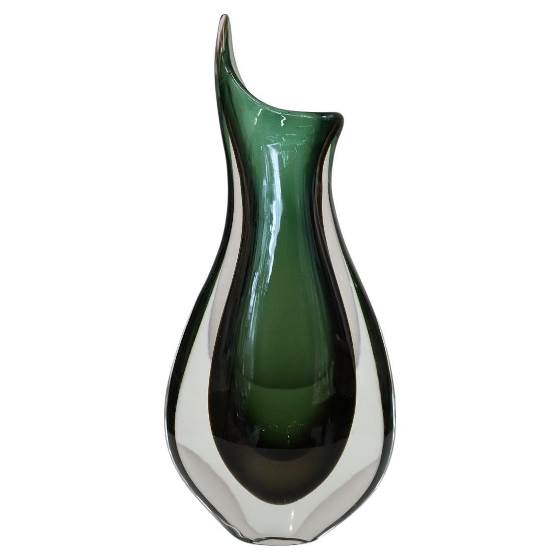 Italian Murano Artistic Glass Large Vase by Flavio Poli for Seguso, 1960s For Sale
