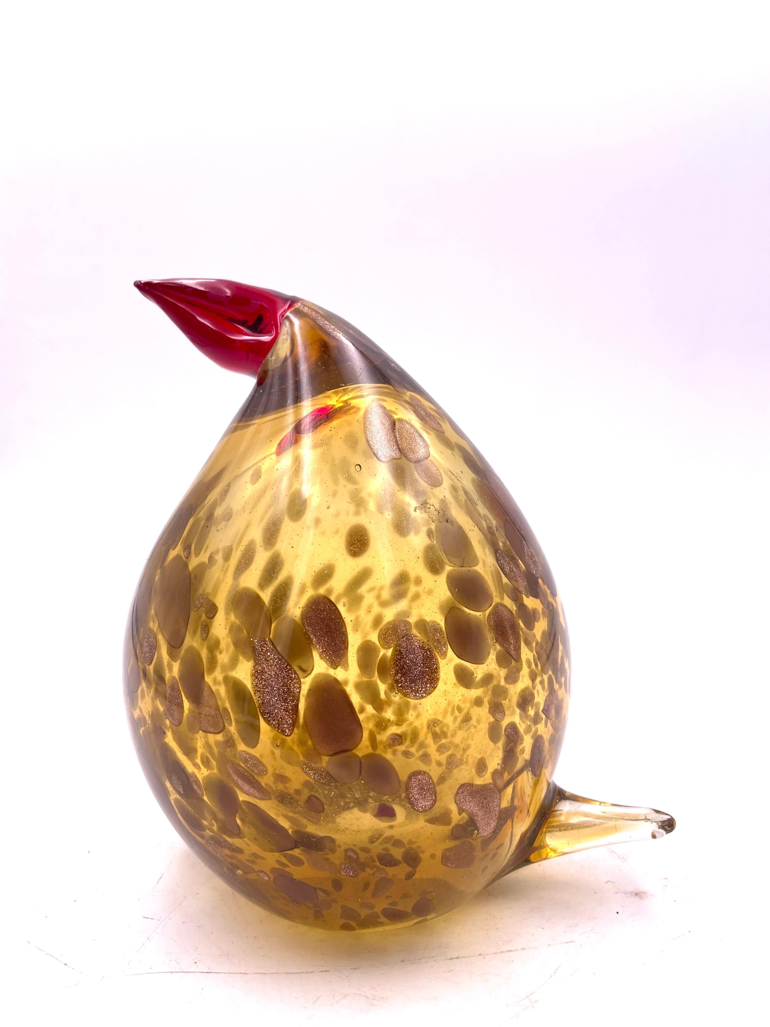 Italian Murano Bird Mouth Blown Glass Sculpture In Excellent Condition For Sale In San Diego, CA
