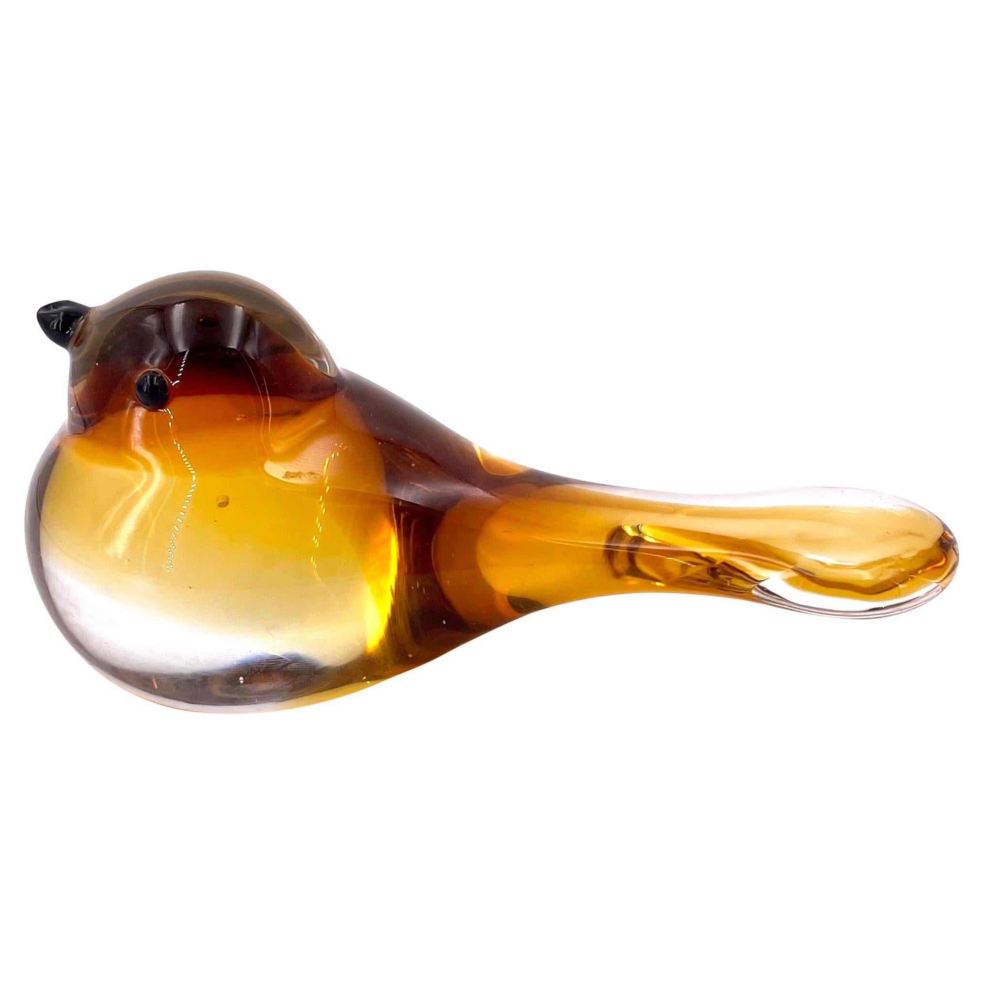 Italian Murano Bird Mouth Blown Glass Sculpture