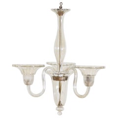 Vintage Italian, Murano, Blown Glass 3-Light Chandelier