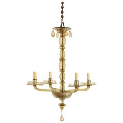 Antique Italian, Murano, Blown Glass 4-Light Chandelier, early 20th century