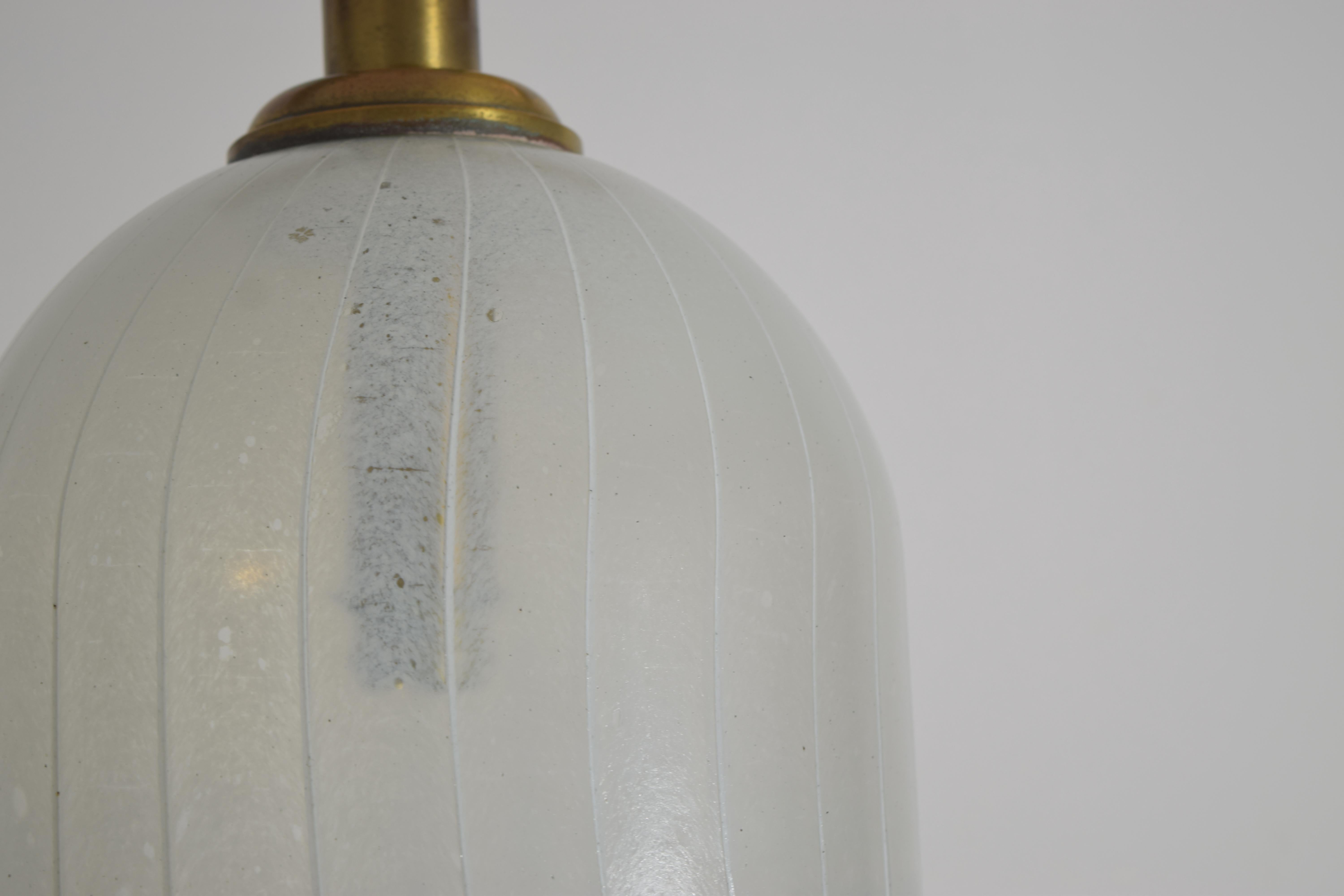Italienisches Windlicht aus geblasenem Glas und Messing, Murano, ca. 1970er Jahre (Geblasenes Glas) im Angebot