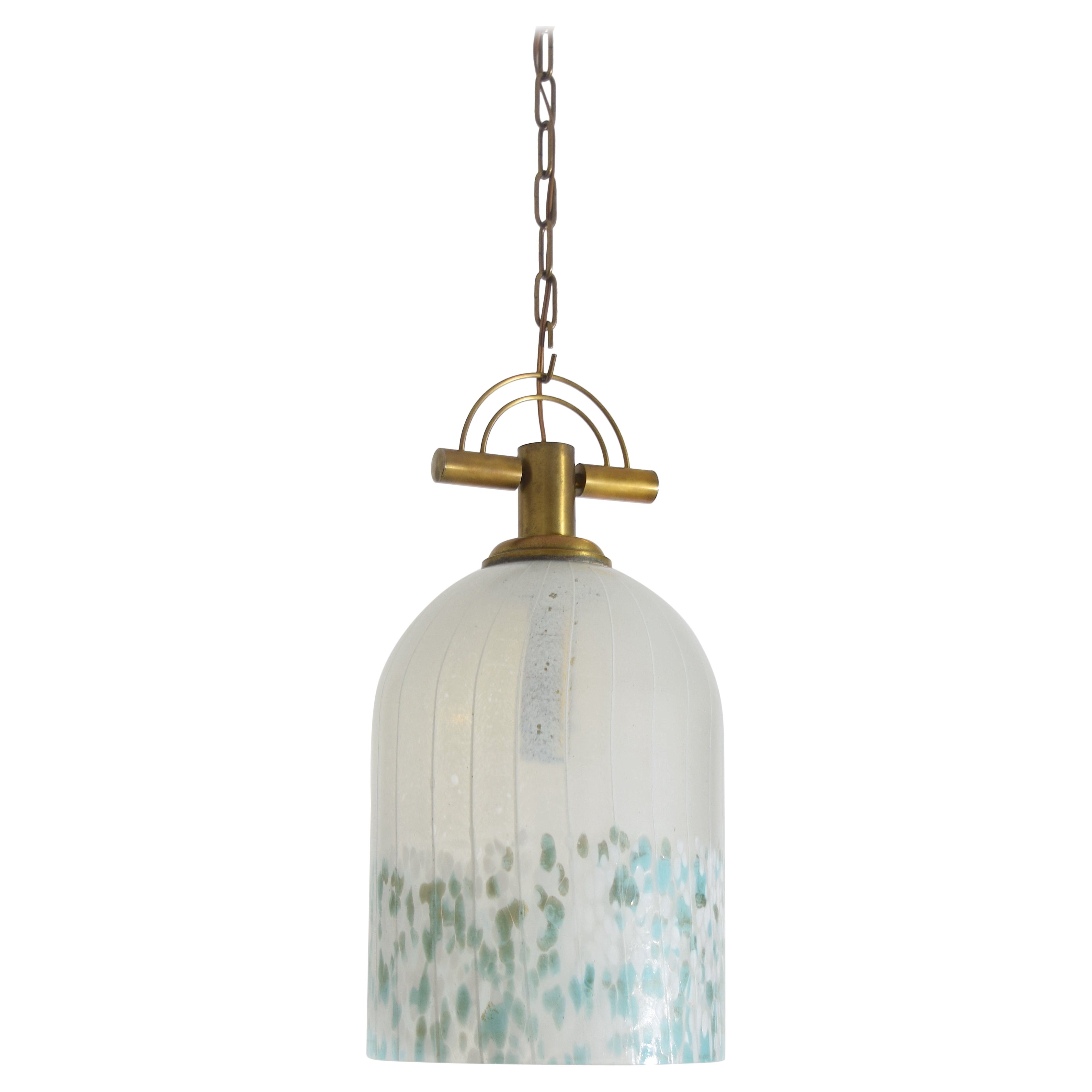 Italienisches Windlicht aus geblasenem Glas und Messing, Murano, ca. 1970er Jahre im Angebot