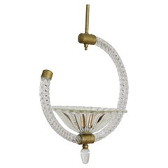 Italiana, Murano, Cristal Soplado Forma C Colgante de 1 Luz, 1ª mitad s. XX, cableado UL