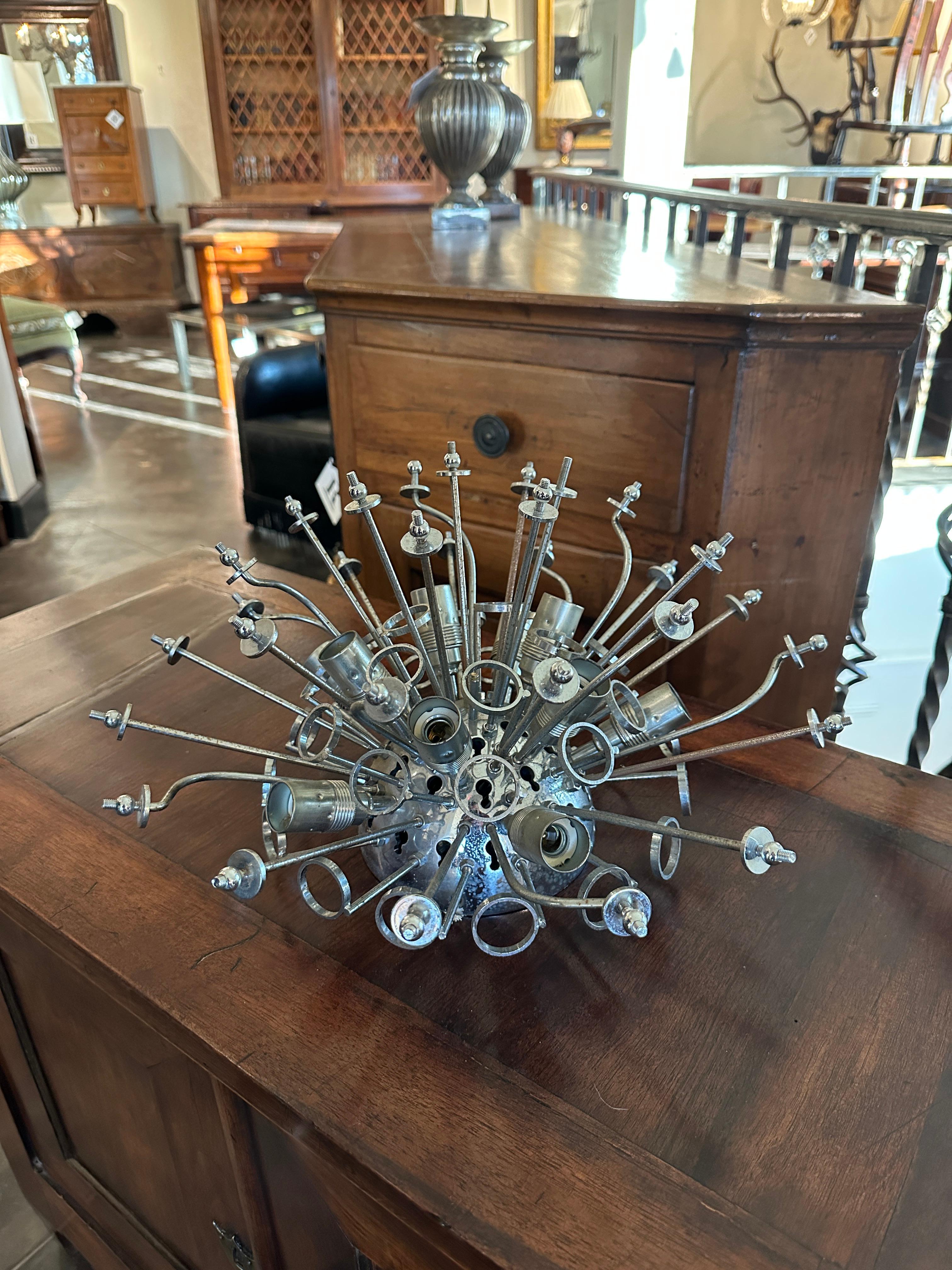 Verre brun Plafonnier en verre soufflé italien, Murano, vers 1970 en vente