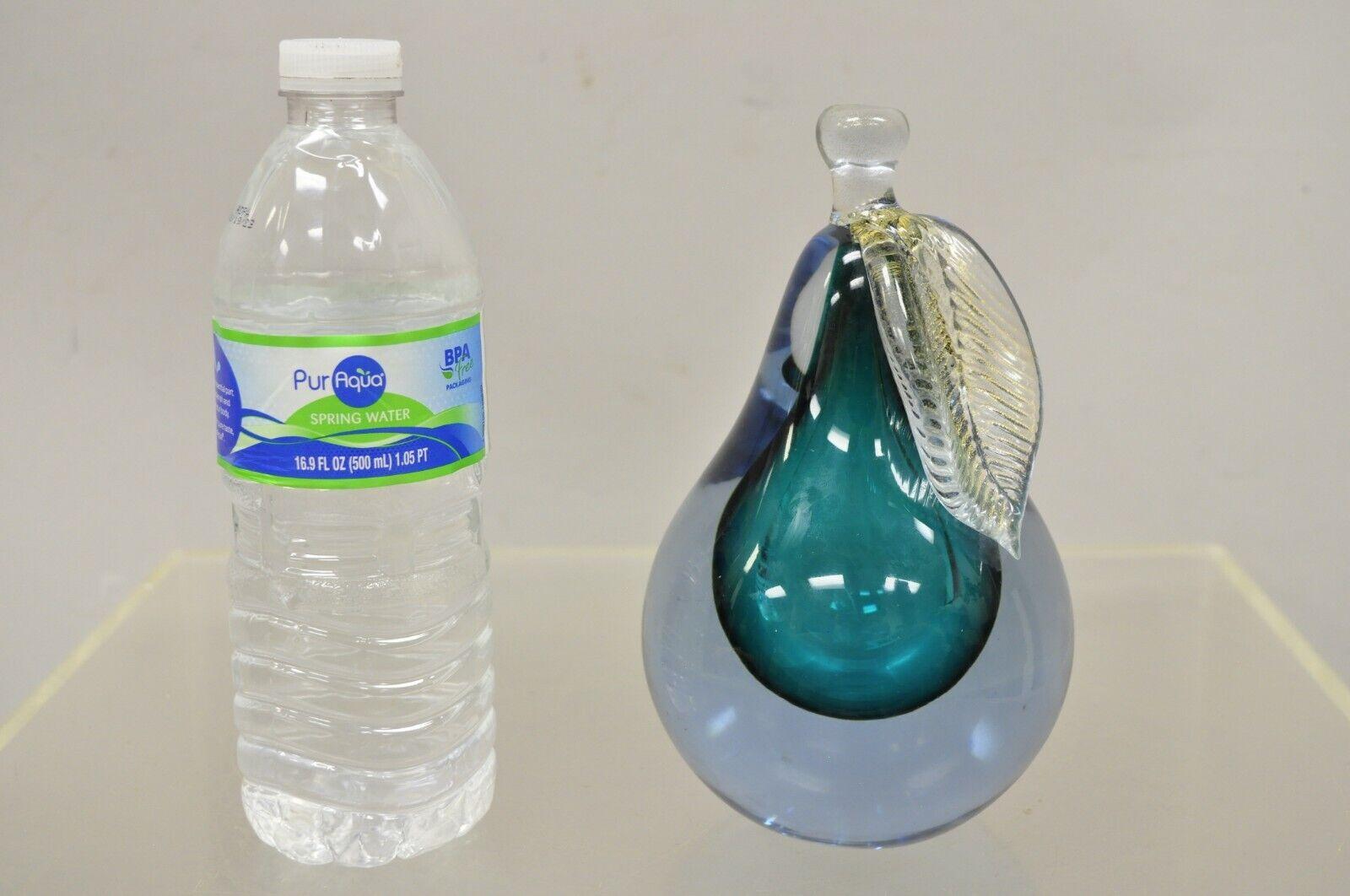 Verre d'art soufflé Murano bleu 7
