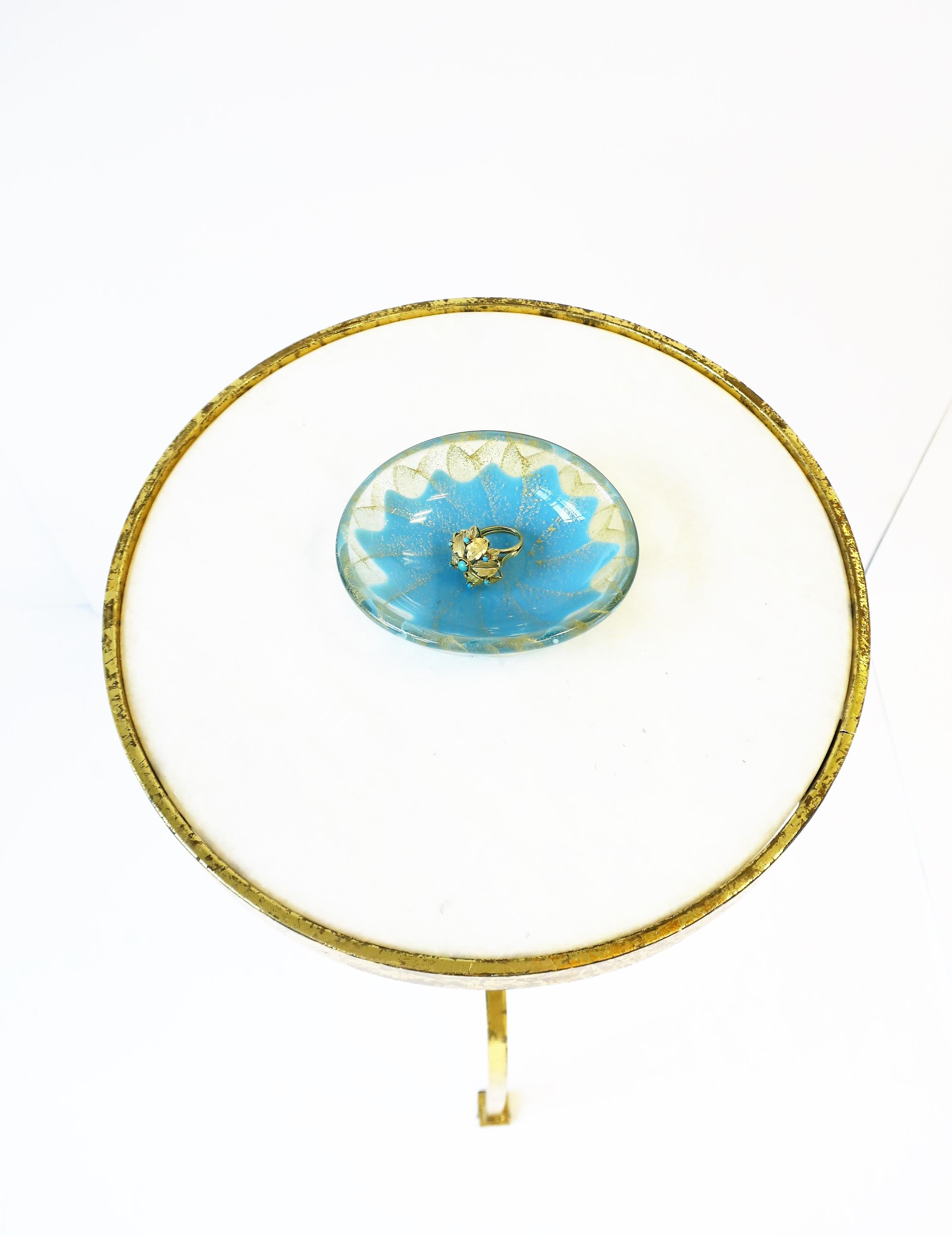 Schale aus italienischem Murano-Kunstglas in Gold und Blau im Angebot 5