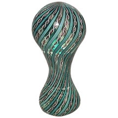 Italian Murano Blue and White Glass Paperweight
