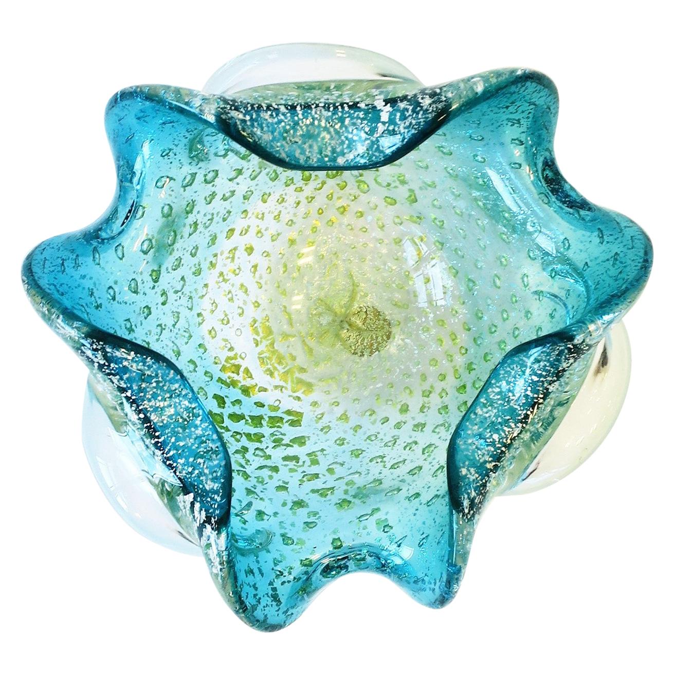 Italian Murano Blue Art Glass Bowl