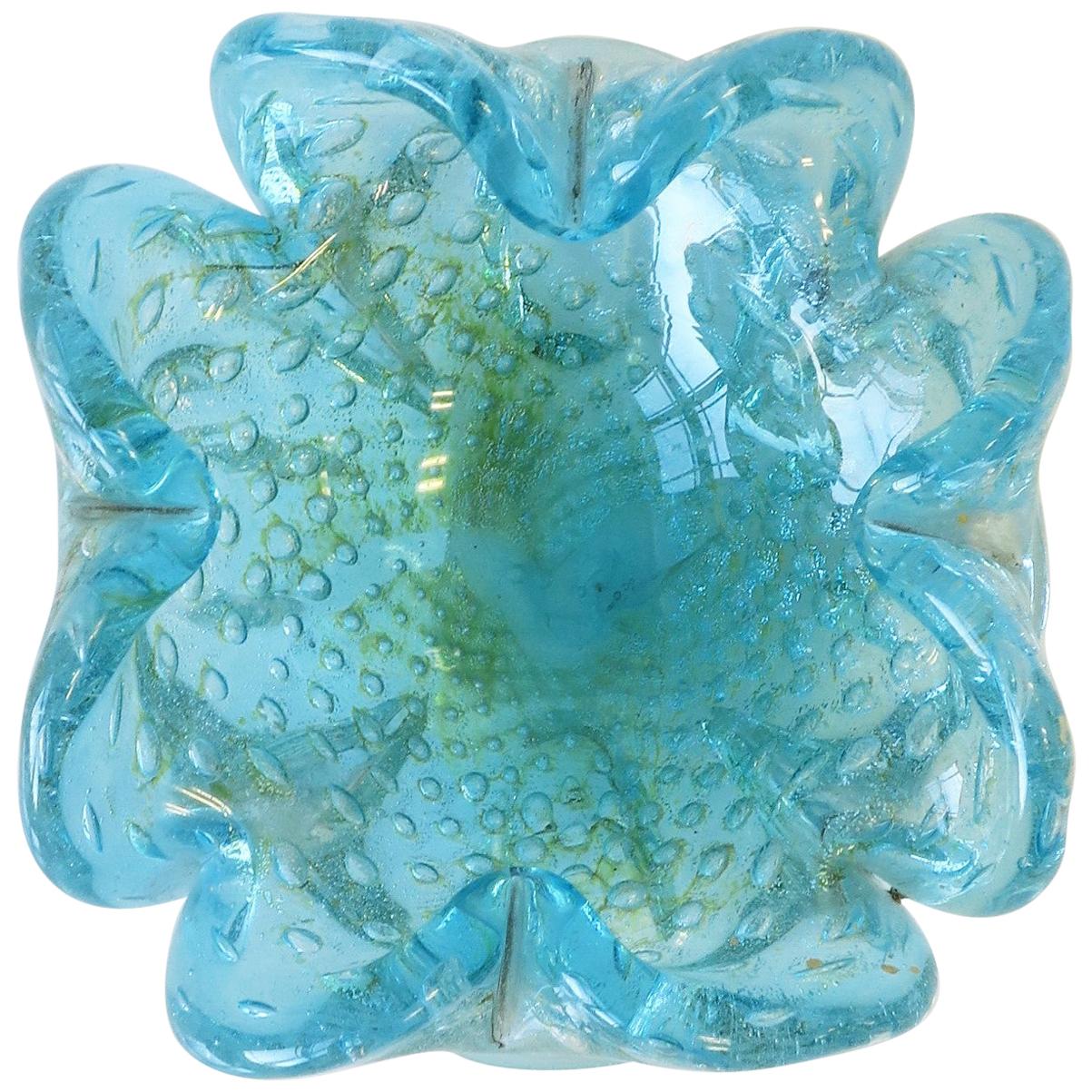 Italian Murano Blue Art Glass Bowl