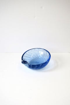 Italian Murano Art Glass Bowl or Ashtray Blue