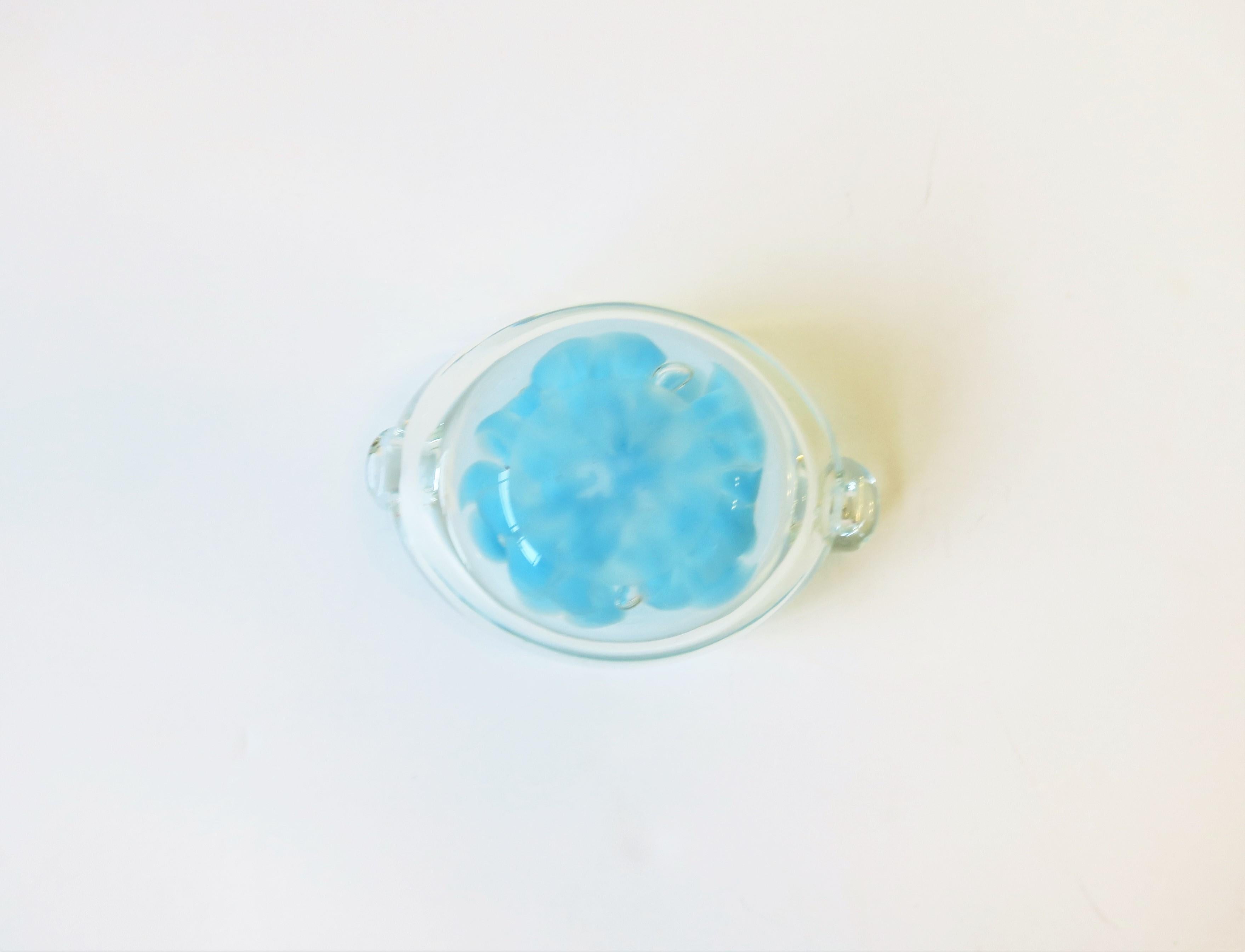 Cendrier ou bol italien bleu ciel en verre de Murano en vente 8