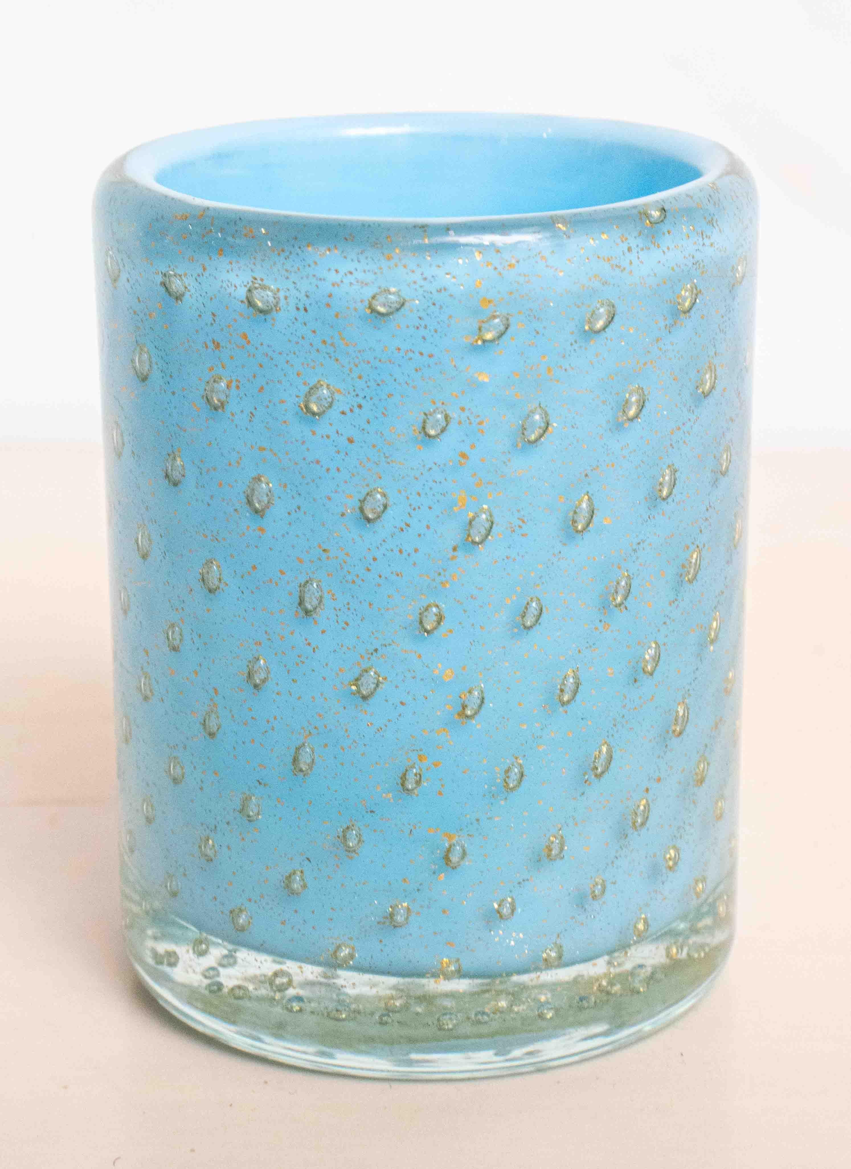 Italian Murano Blue Glass Smoking Set In Excellent Condition In Astoria, NY