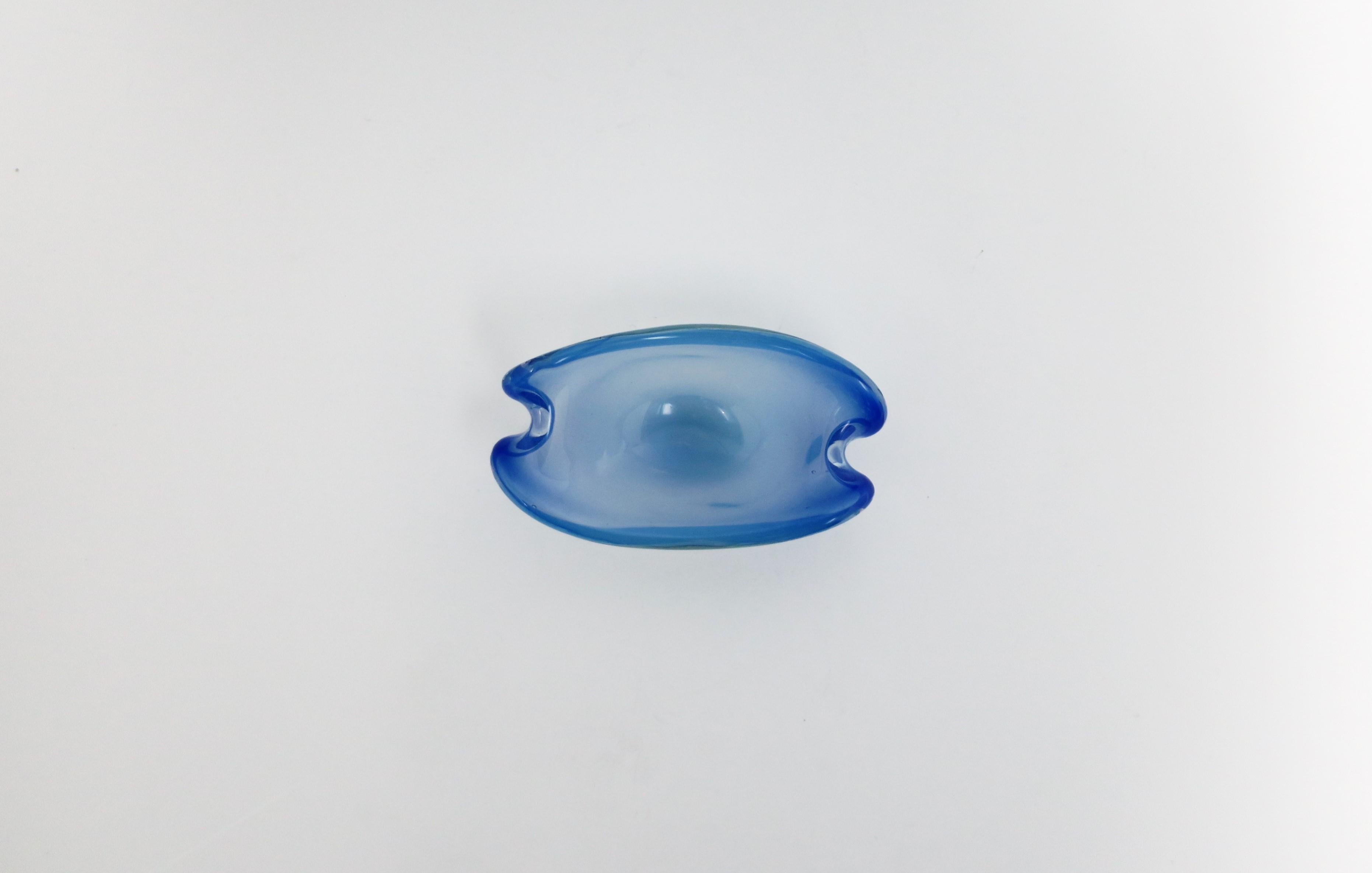 Italian Murano Blue Opalescent Art Glass Bowl 5