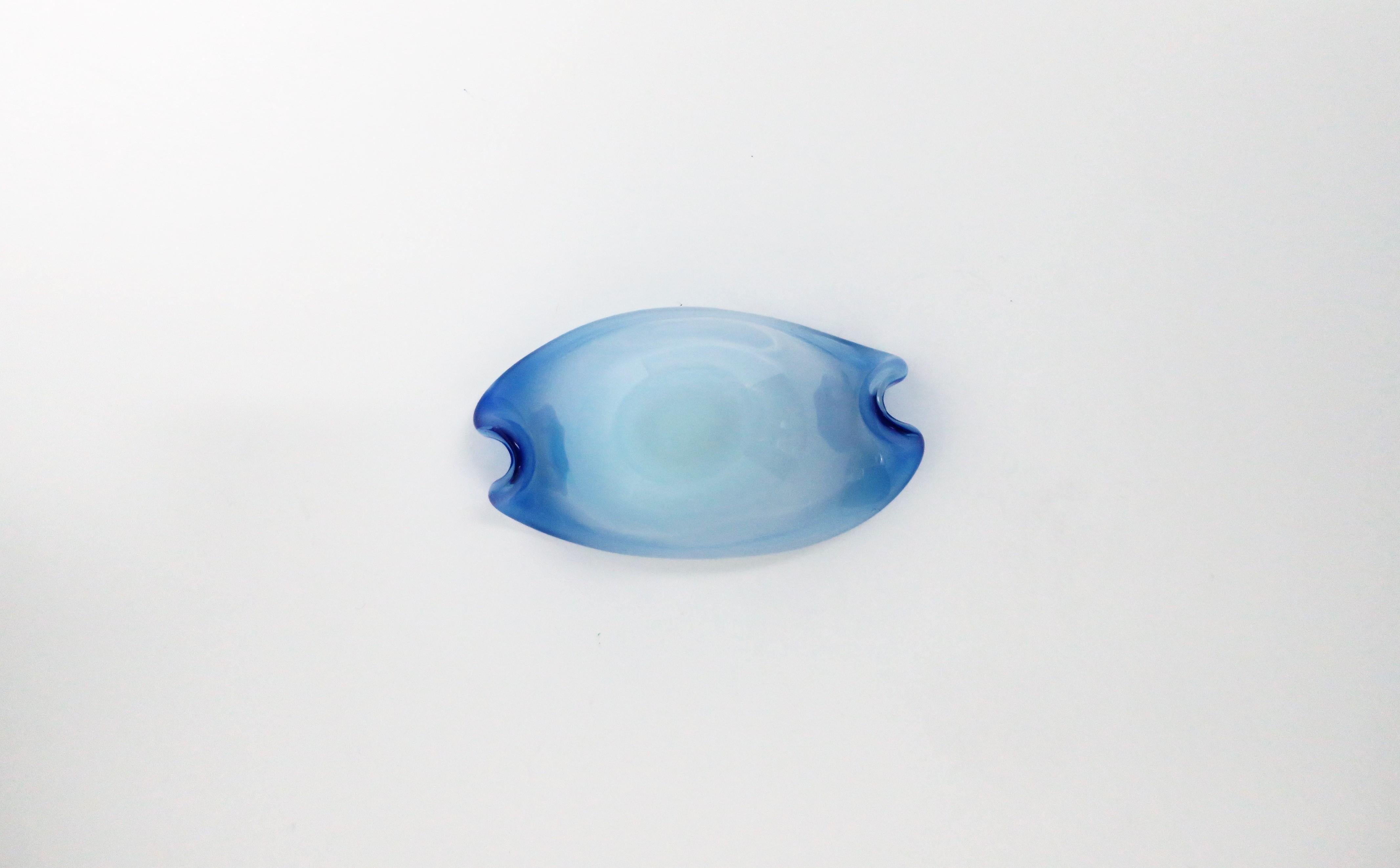 Italian Murano Blue Opalescent Art Glass Bowl 6