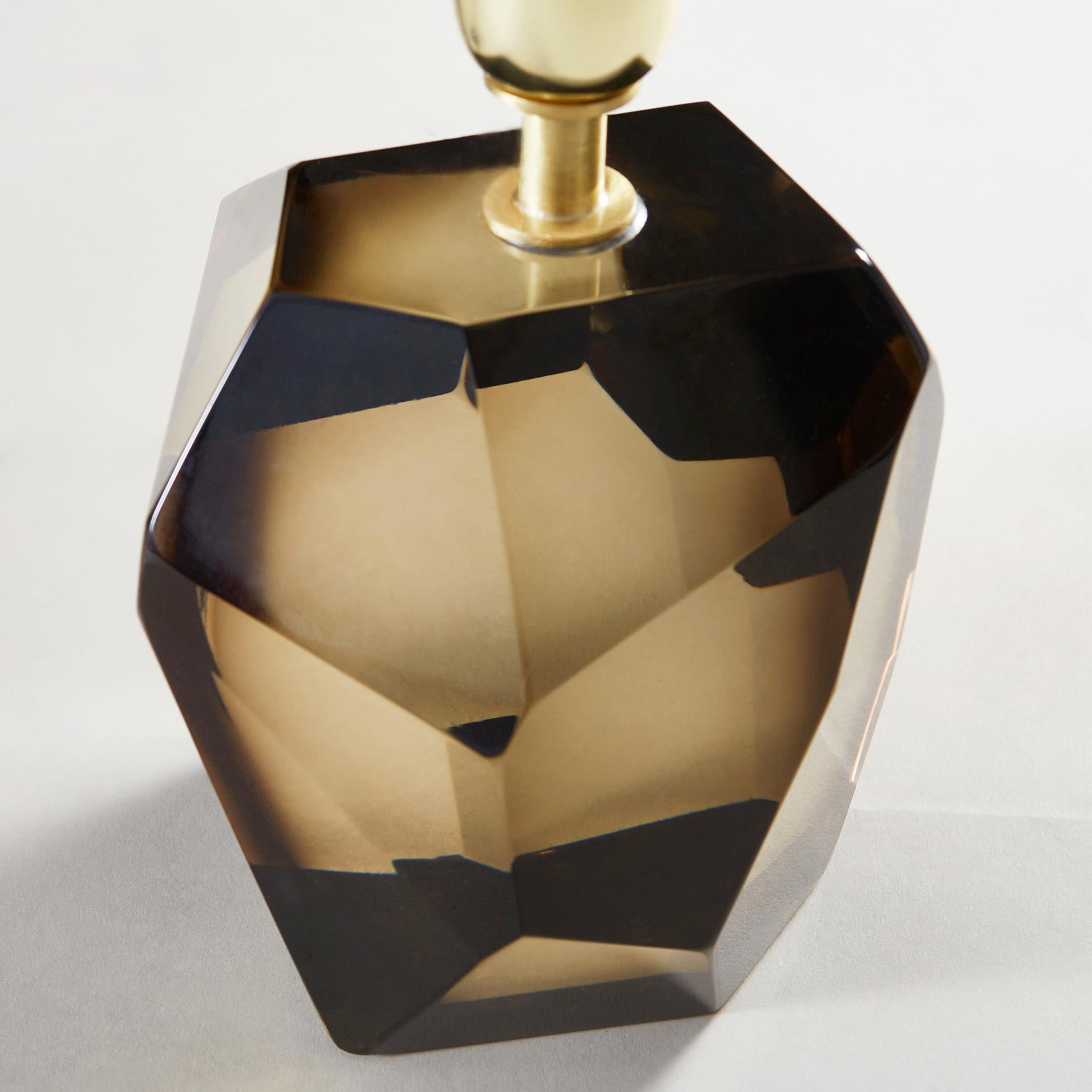 Lampada da tavolo contemporanea italiana di Murano e bronzo in ottone Rock jewell In condizioni Nuovo a London, GB