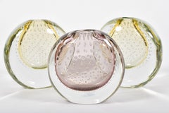 Vases bulle de Murano italiens en citron ou lilas