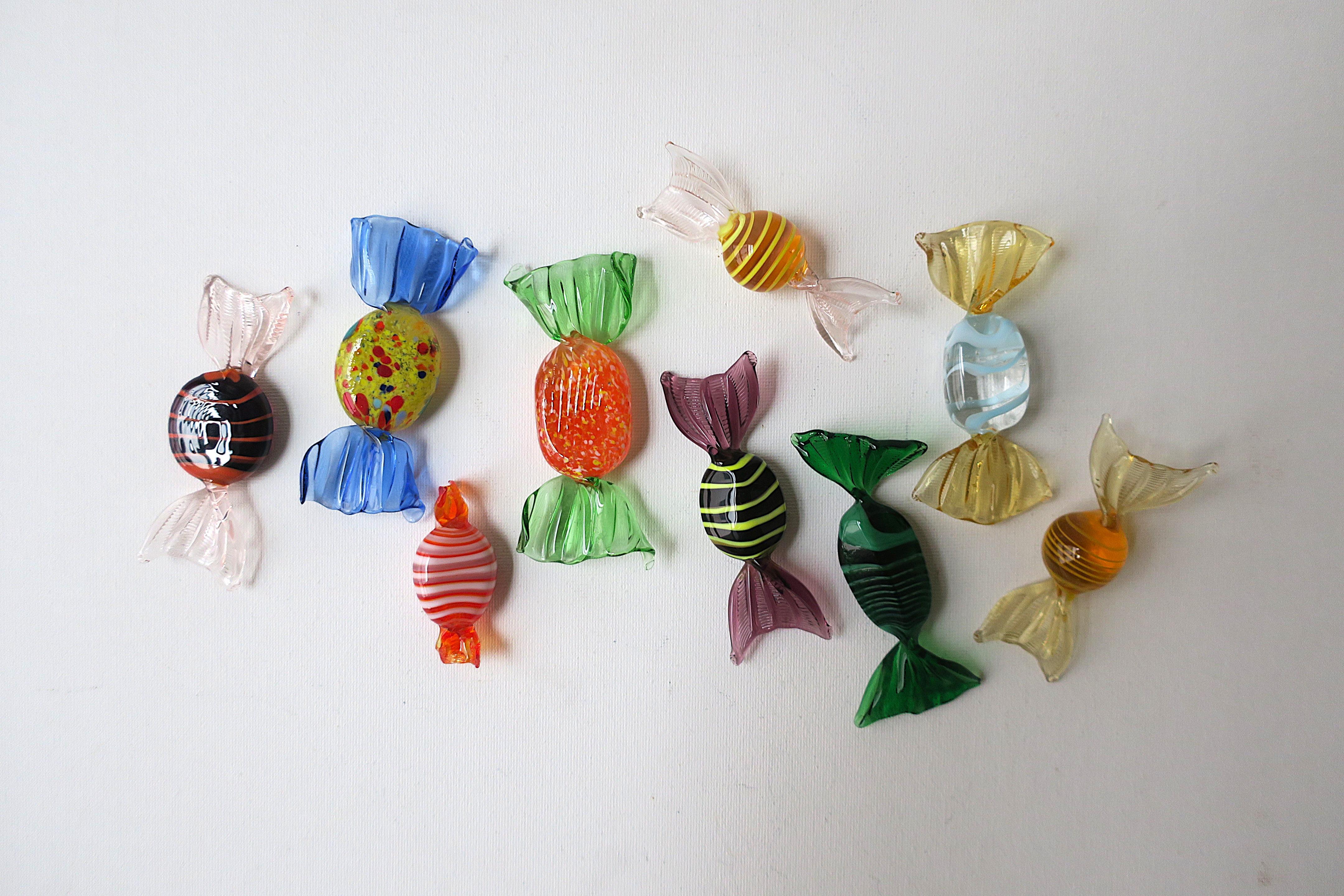 Modern Italian Murano Candy Sculptures For Sale