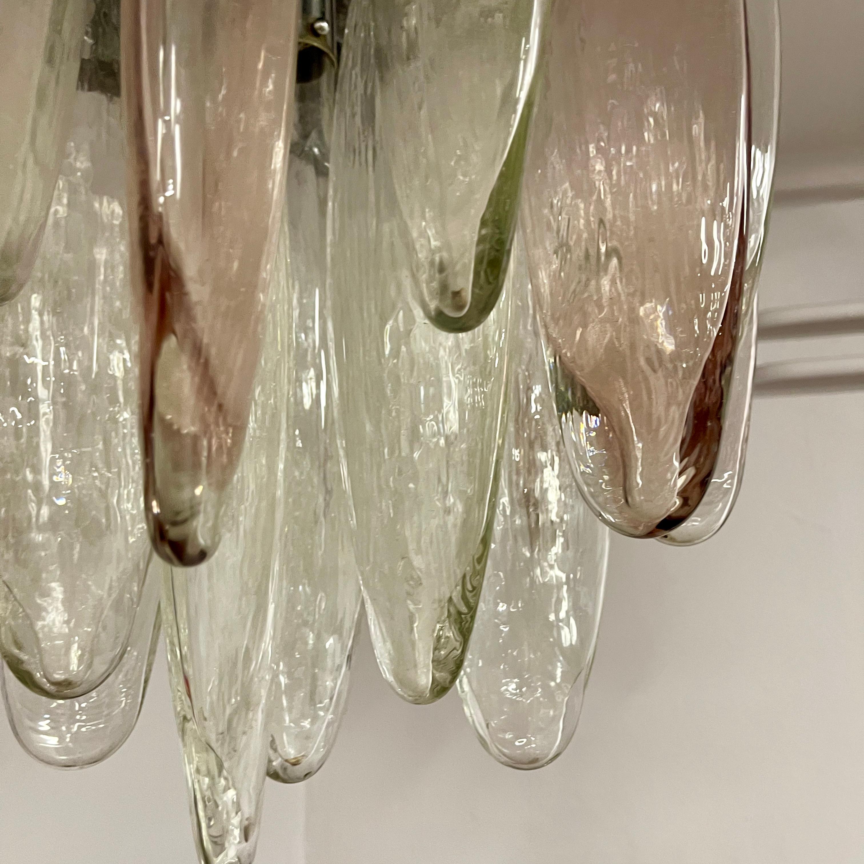 Italian Murano Cascade Glass Chandelier by Mazzega, 1970s 5