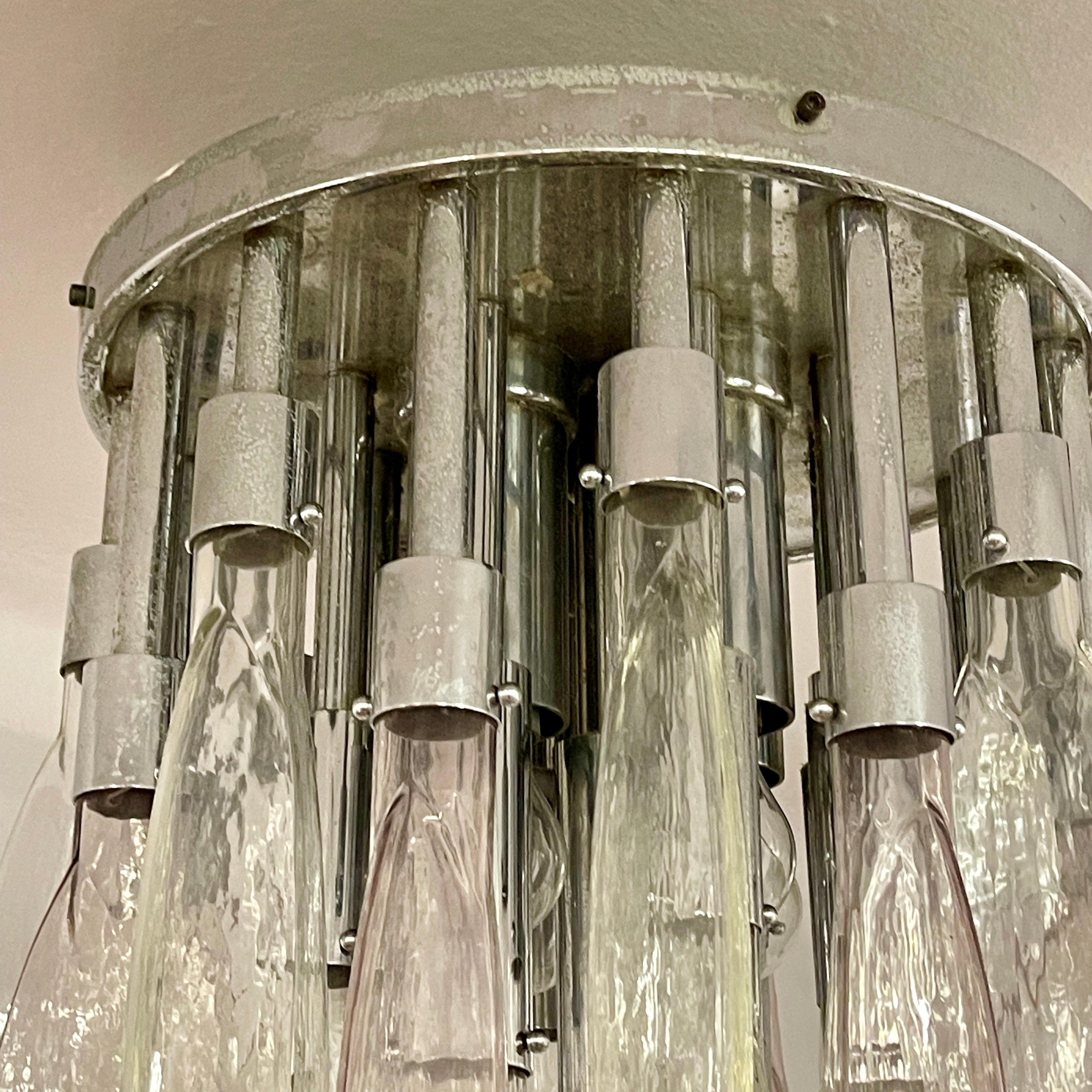 Italian Murano Cascade Glass Chandelier by Mazzega, 1970s 1
