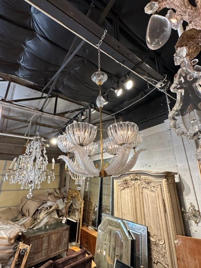 Italian Murano Chandelier after Barovier and Toso In Good Condition For Sale In Dallas, TX