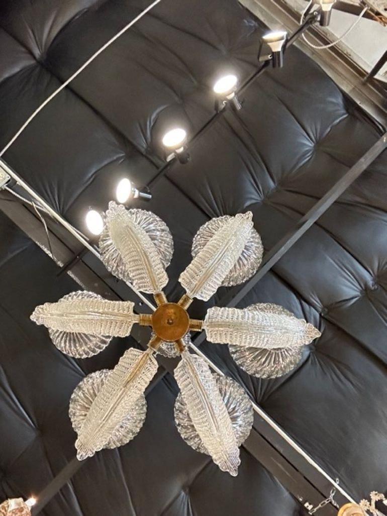 Italian Murano Chandelier after Barovier and Toso For Sale 1