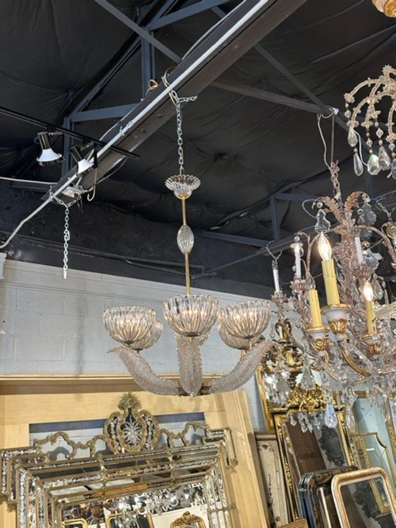 Italian Murano Chandelier after Barovier and Toso For Sale 3