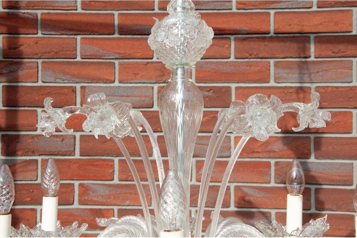 Metà XX secolo Lampadario italiano di Murano. in vendita