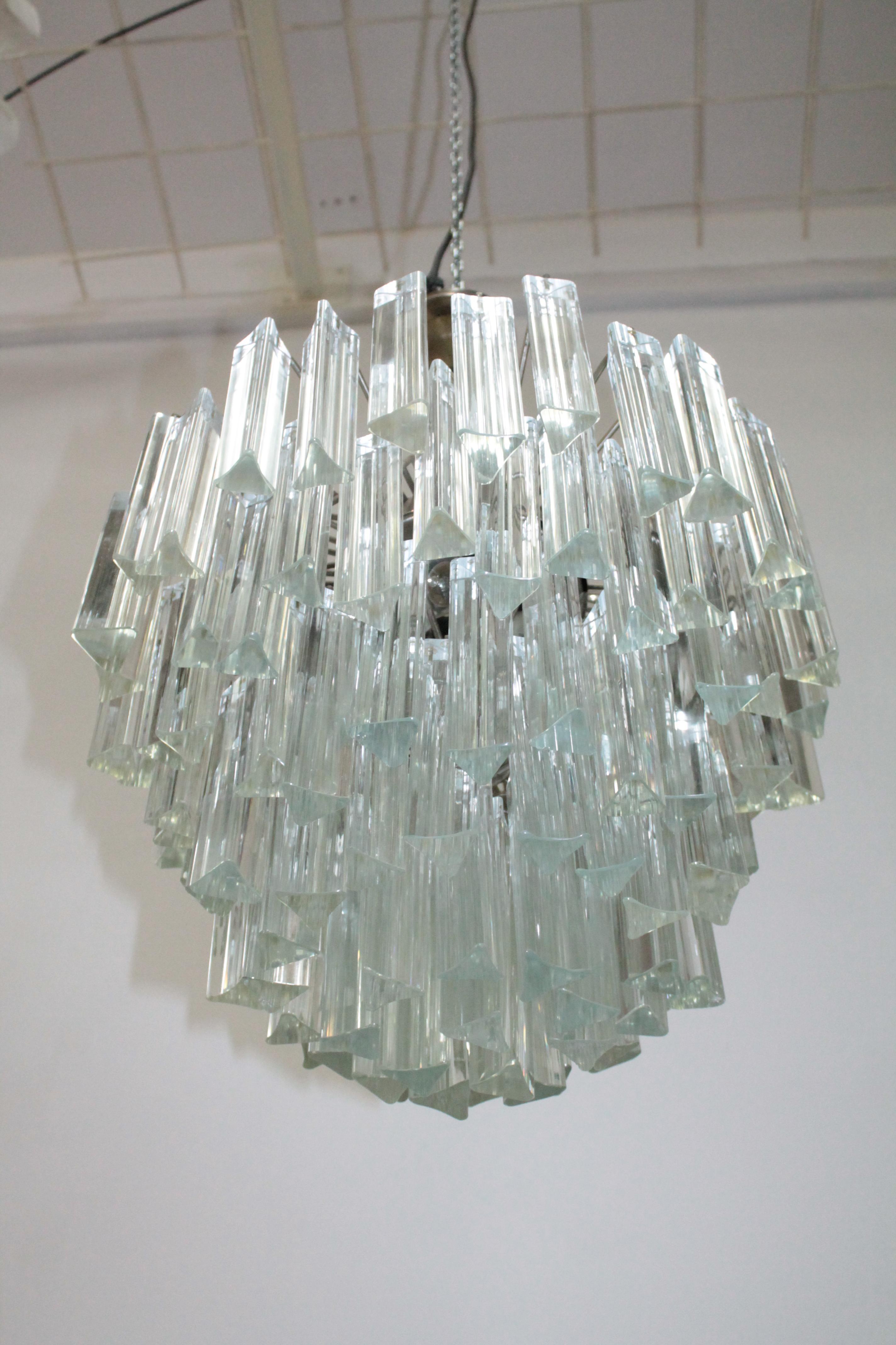 Original Murano chandelier by Venini, circa 1960.
trilobo design with 108 pieces of glass in perfect condition.