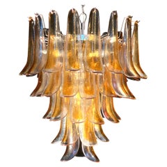 Italian Murano Chandelier with Amber Glass Petals, 1970s