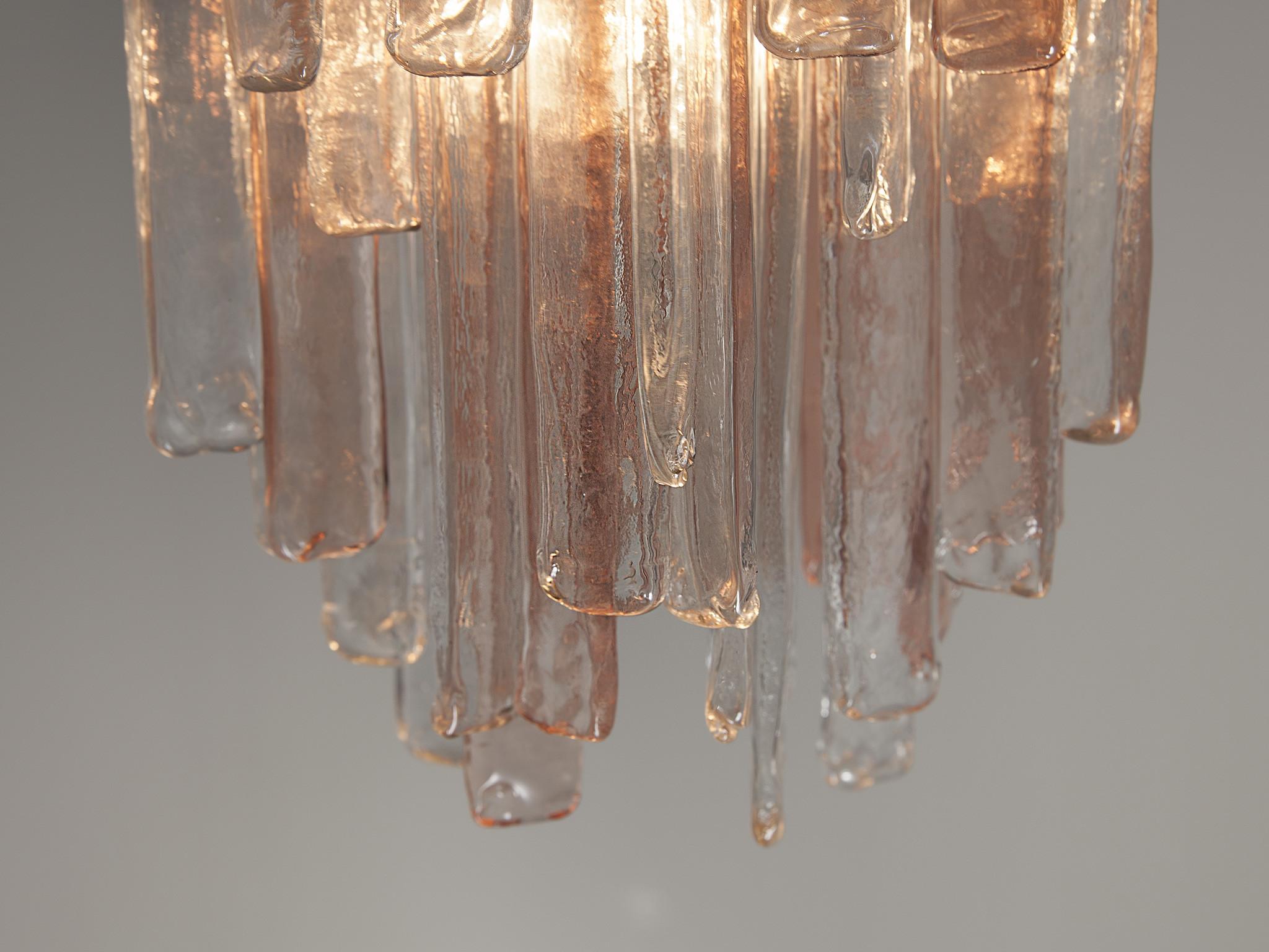Italian Murano Chandelier with Brass and Glass Elements 3
