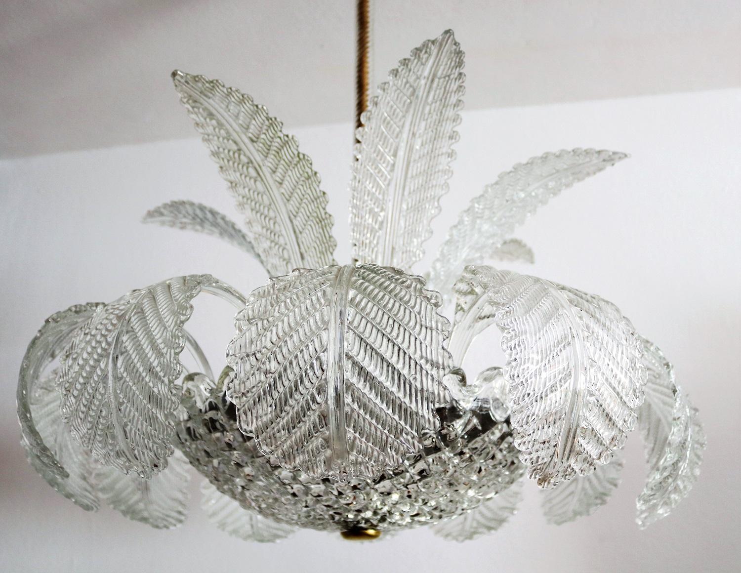 Italian Murano Chandelier with Transparent Glass, 1950s 4