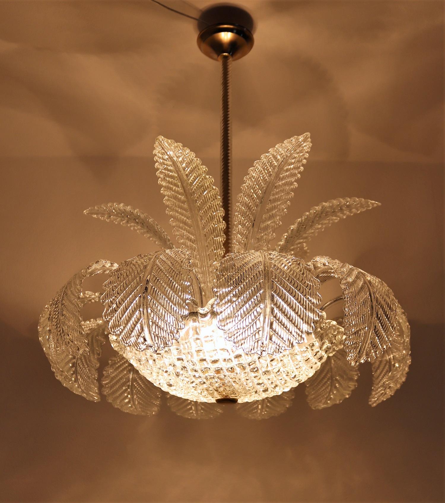 Italian Murano Chandelier with Transparent Glass, 1950s 10