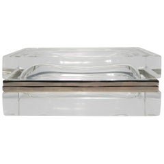 Italian Murano Clear Art Glass Mandruzzato Designer Box