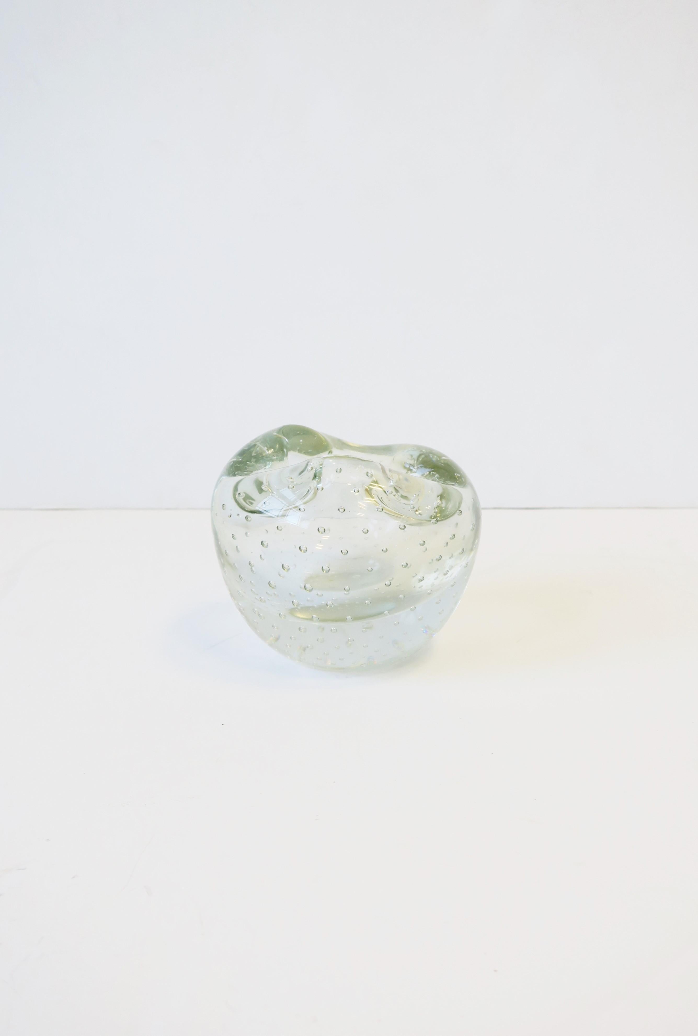 Organic Modern Italian Murano Clear Art Glass Vase or Decorative Object