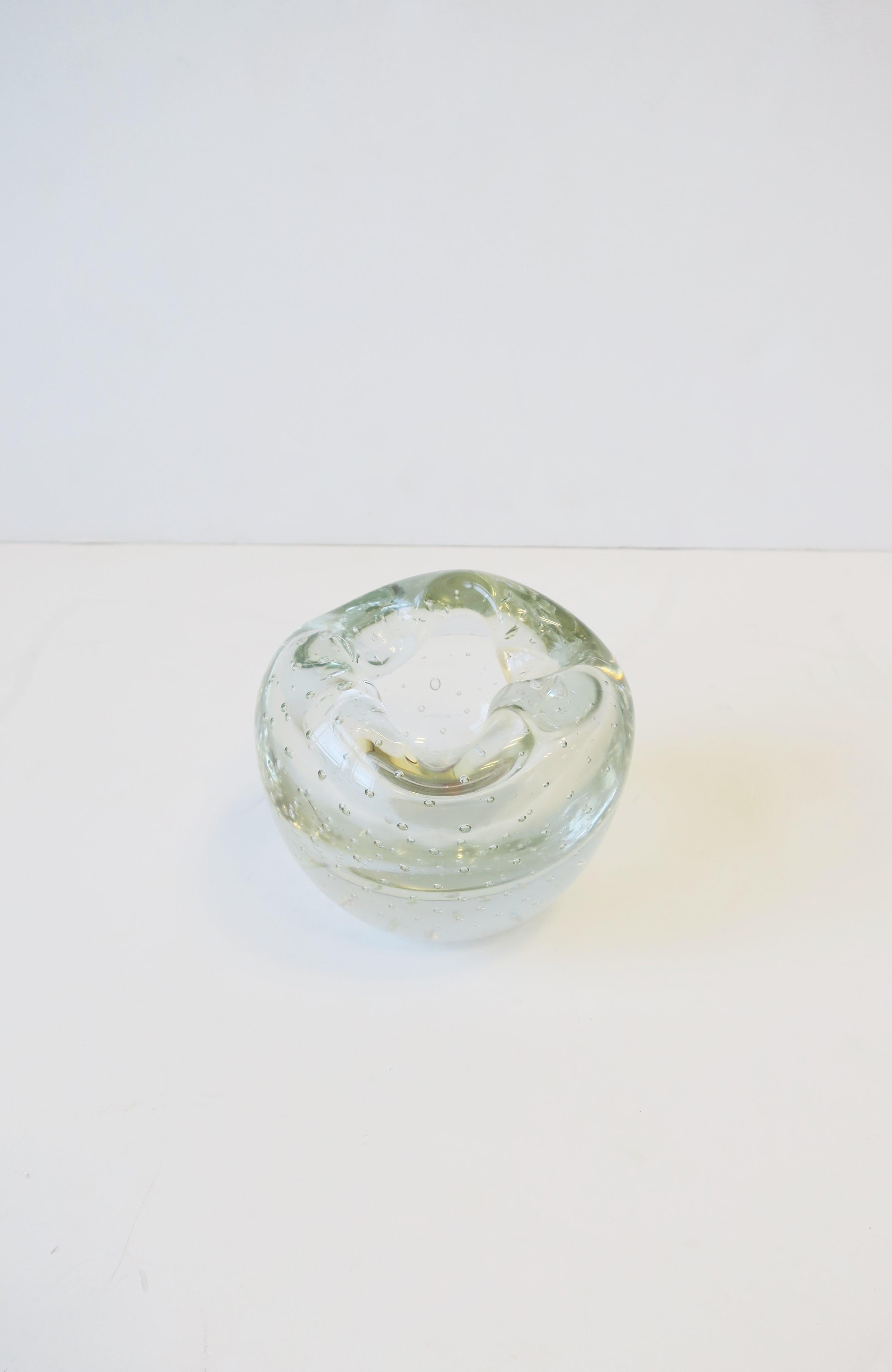 Italian Murano Clear Art Glass Vase or Decorative Object 1