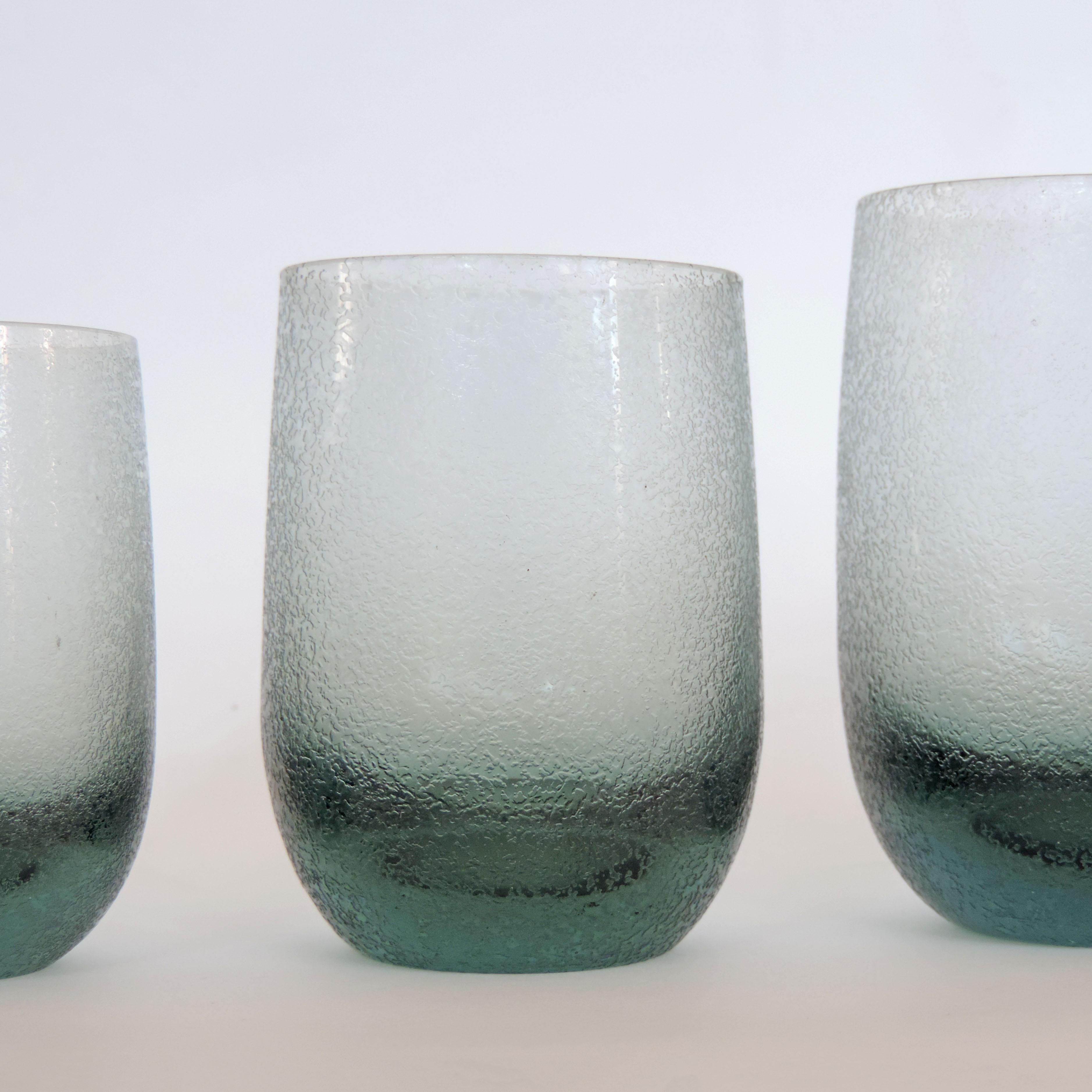 Mid-Century Modern Italian Murano Corroso Glass Set of 32 Pieces Drinking Glasses, 1950s For Sale