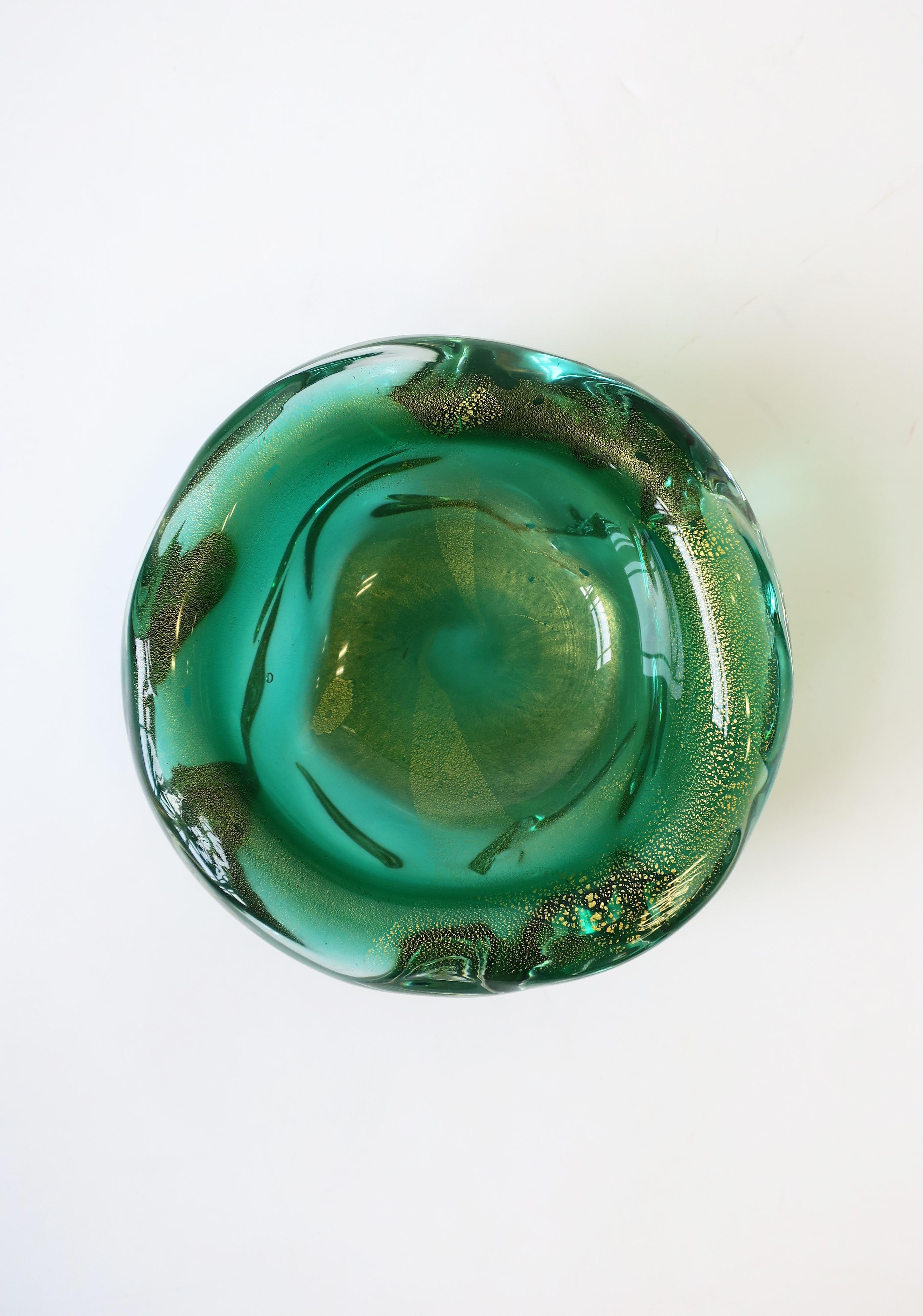 murano green glass bowl