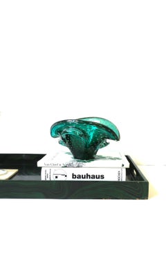 Italian Murano Emerald Green Art Glass Bowl after Seguso, circa 1960s