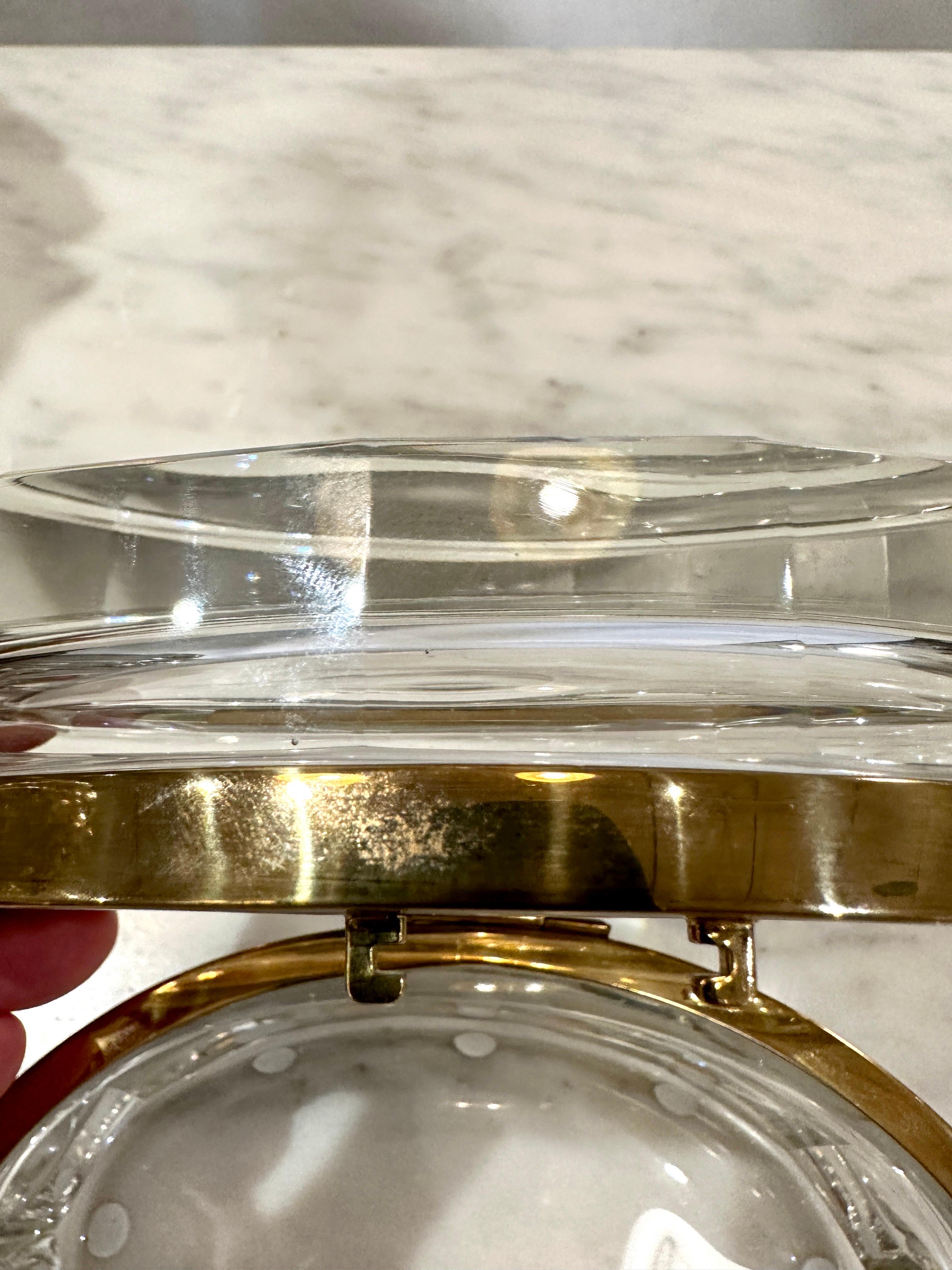 Italienische Murano Facettiertes Glas & Messing Scharnierbox / Schmuckkästchen im Angebot 2