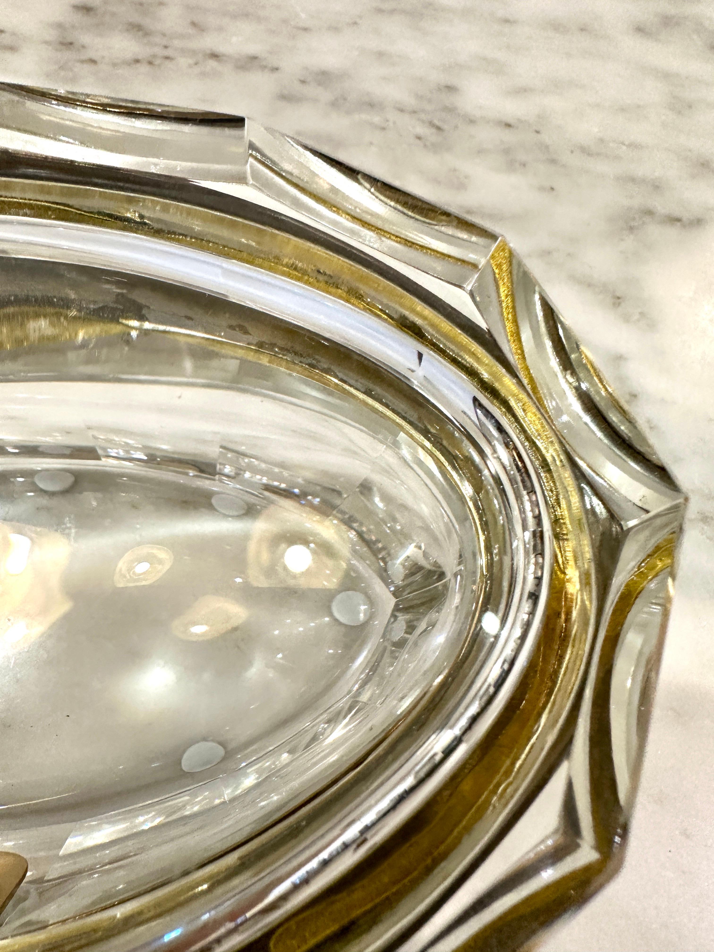 Italienische Murano Facettiertes Glas & Messing Scharnierbox / Schmuckkästchen im Angebot 5
