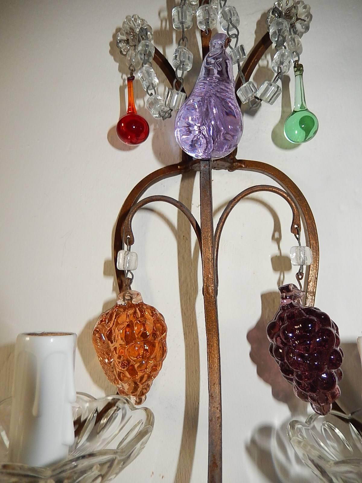 Italian Murano Fruit and Drops Sconces, circa 1920 1