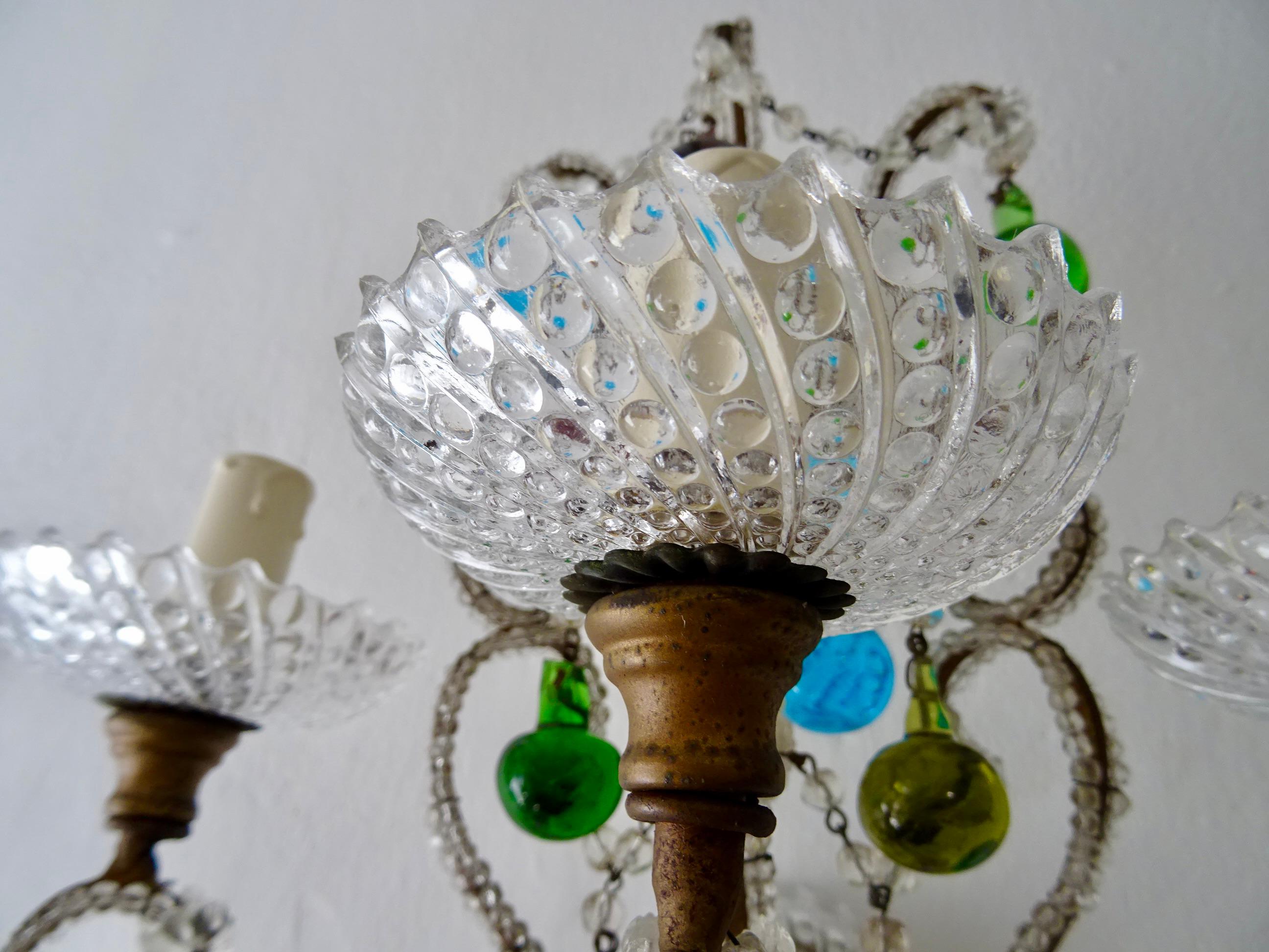 Appliques italiennes en cristal de Murano à boules de couleur fruitée, vers 1930 en vente 7