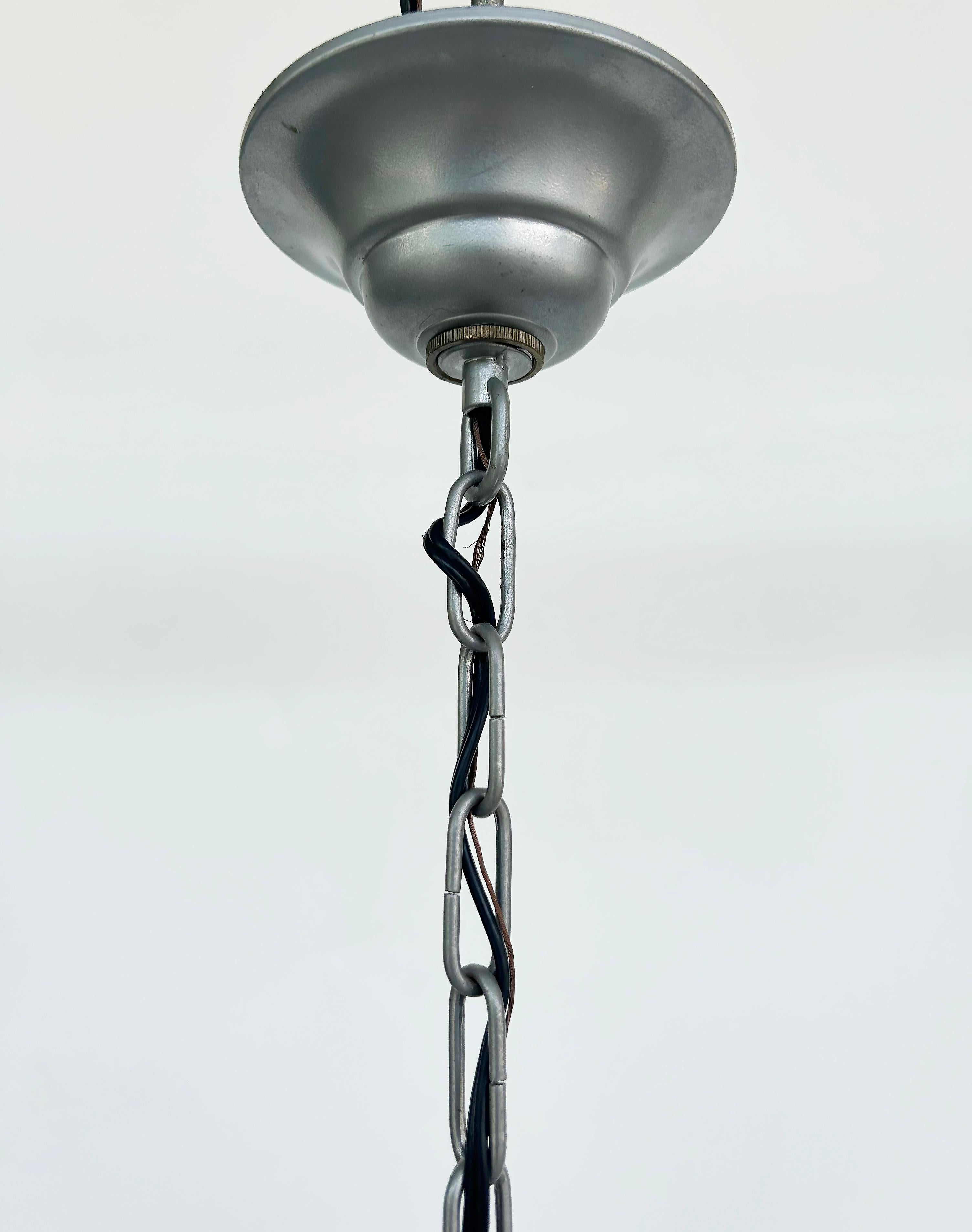 Lampadario a 6 bracci in vetro di Murano, paralumi a cono obliqui In condizioni buone in vendita a Miami, FL