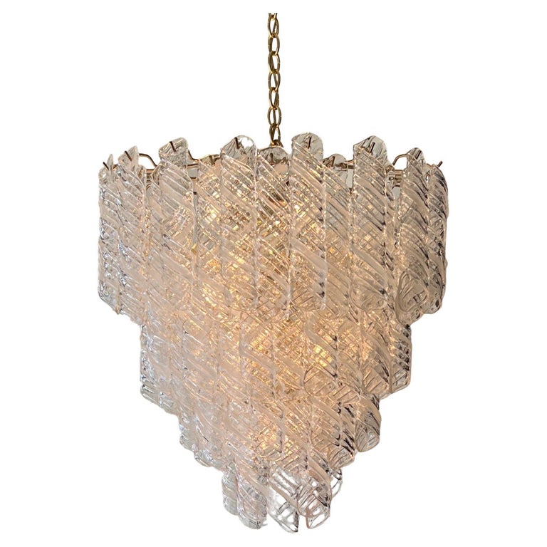 Lustre italien en verre de Murano et laiton par Mazzega - En vente sur ...