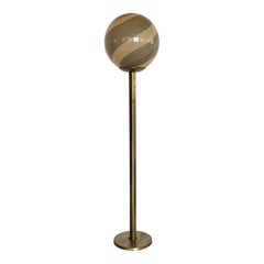 Lampada da terra in vetro di Murano e ottone, anni '70