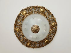 Applique murale italienne en verre de Murano et laiton