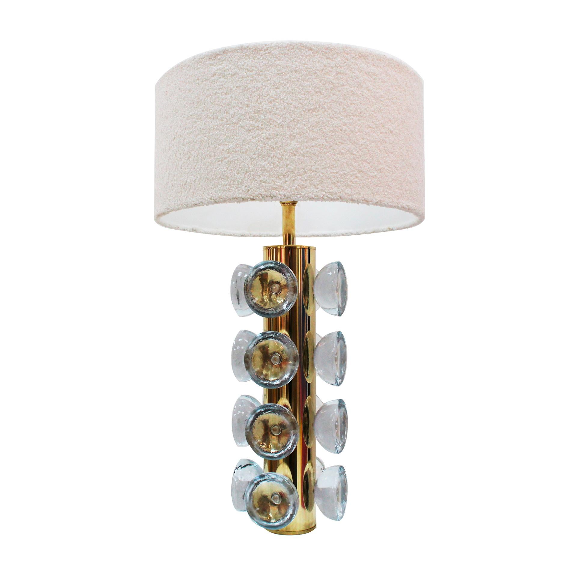 Lámpara de mesa italiana de cristal de Murano y latón, Italia en Bueno estado para la venta en Ibiza, Spain